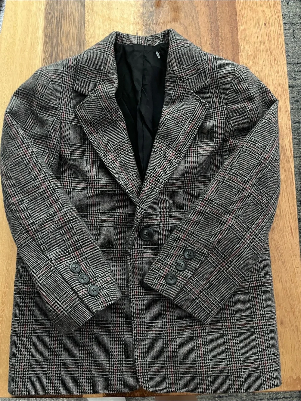 Talbots toddler suit jacket houndstooth plaid blazer kids 5, wool